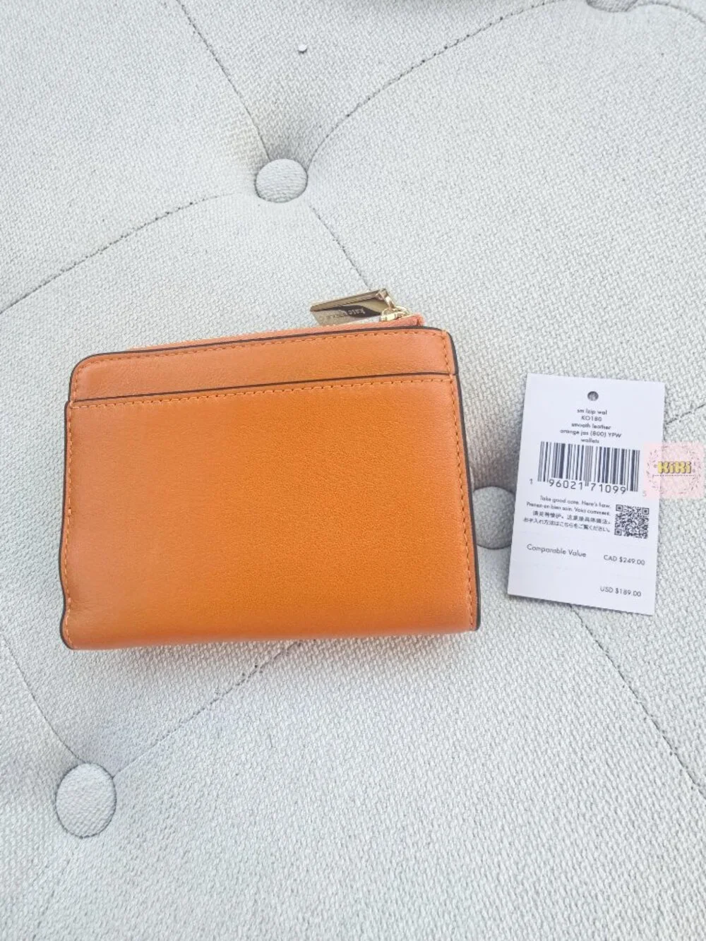 Kate Spade Small L-zip Wallet Orange Jasper KO180